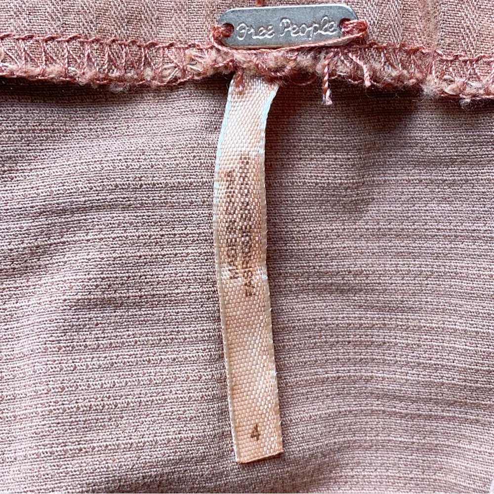Free People‎ Every Minute Every Hour Mini Skirt 4 Orange Button Western Cotton